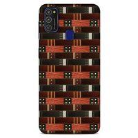 Samsung Galaxy M21 Kılıf Patchwork (19) Kılıfları Kahve Turuncu