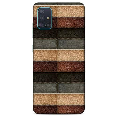 Samsung Galaxy A51 Kılıf Patchwork (20) Koruyucu Kılıf Bej Siyah