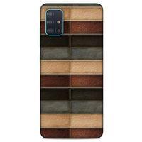 Samsung Galaxy A51 Kılıf Patchwork (20) Koruyucu Kılıf Bej Siyah