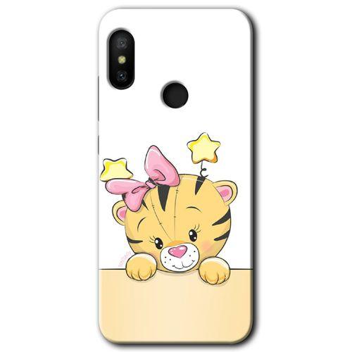MRCİLETİSİM Xiaomi Redmi Note 6 Pro Kılıf HD Desen Baskılı Arka Kapak+Temperli Cam - Sevimli Kedi