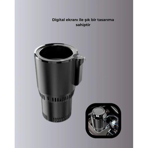 Dijital Ekranlı Akıllı Bardaklık Araç İçi Termal Isıtıcı Soğutucu