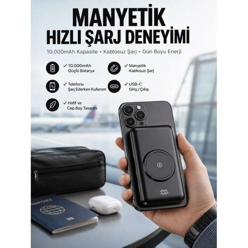 Powerbank Taşınabilir 10.000 Mah Hızlı Şarj Dijital Göstergeli