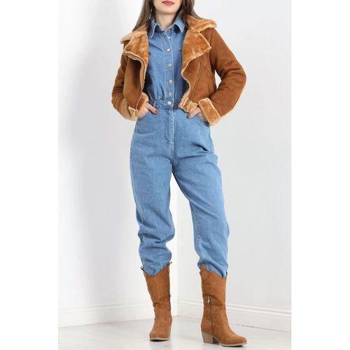 pilelistore Kürklü Mont Kahve