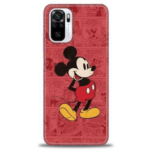 Xiaomi Redmi Note 10 Kılıf HD Baskılı Kılıf - Kırmızı Mickey + Tam Ekran Koruyucu