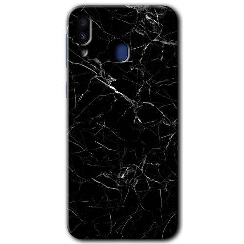 Galaxy M20 Kılıf HD Desen Baskılı Arka Kapak - Siyah Mermer