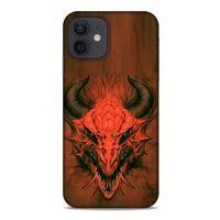 Apple iPhone 12 Kılıf Dragons (14) Lansman Kılıf Kırmızı Boynuzlu Ejderha