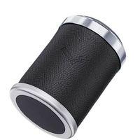 Işıklı küllük deri kaplamalı-basmalı siyah / ICKU60