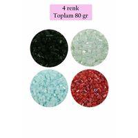 Kesme Cam Boncuk 2mm - 4 Renk - Toplam 80 Gram - BNC439