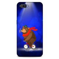 Oppo Realme C2 Kılıf FunnyMaX (43) Thin Fit Kılıf Lacivert Ayılı