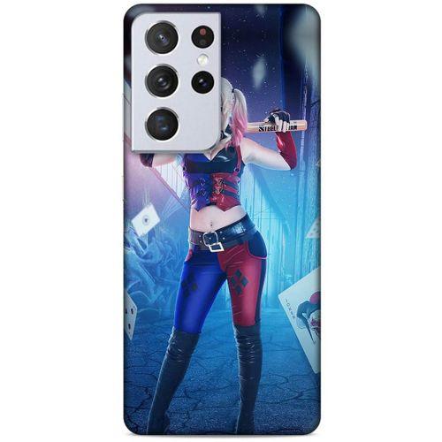Samsung Galaxy S21 Ultra Uyumlu Kılıf Harley Quinn (31) TPU Kılıf Lavanta mavisi