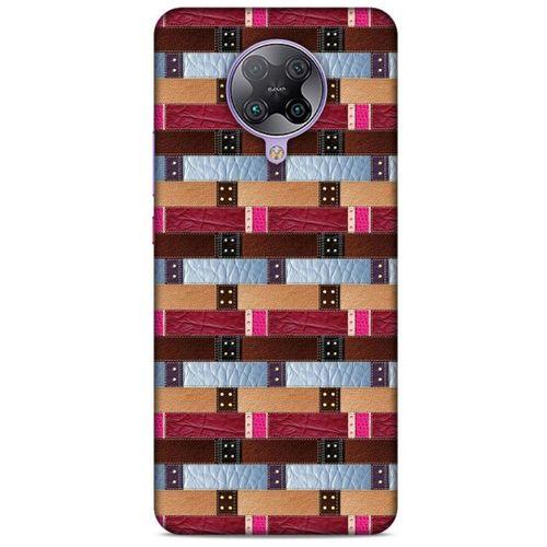 Xiaomi Poco F2 Pro Kılıf Patchwork (45) Liquid Air Kılıf Bordo Gri