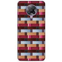 Xiaomi Poco F2 Pro Kılıf Patchwork (45) Liquid Air Kılıf Bordo Gri