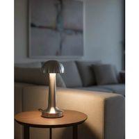 Dokunmatik Mantar Masa Lambası 3 Modlu Işık Şarjlı Kablosuz Led Krom Gövde