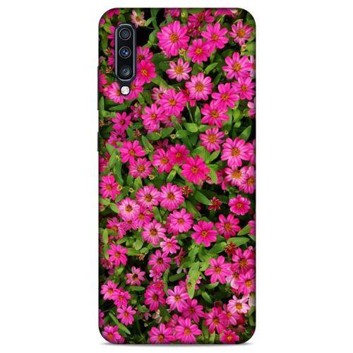 Lopard Samsung Galaxy A70 Uyumlu Kılıf Bahar (40) Fit Silikon Kılıf Koyu Pembe