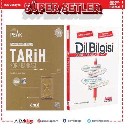 Ünlü Yayıncılık TYT Tarih Best Peak ve AKM Dil Bilgisi Soru Bankası Seti 2 Kitap