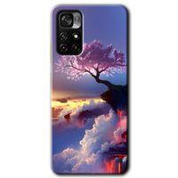 Redmi Note 11T Kılıf HD Desen Baskılı Arka Kapak - Wash Red Wall