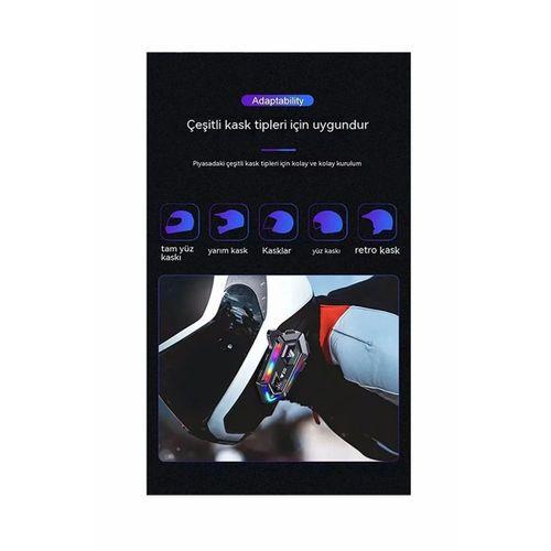 Y20 Motor Kurye Kask Kulaklık Rgb Modlu Bluetooth Motosiklet Kulaklık 5.3 Bluetooth Interkom