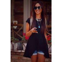 Kadın Kısa Kollu Asimetrik Viskon Kumaş Bluz