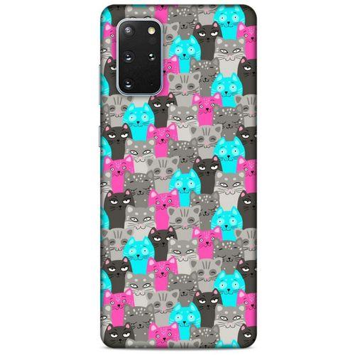 Lopard Samsung Galaxy S20 Plus Uyumlu Kılıf Kediler (7) Telefon Kılıfı Pembe Mavi Gri