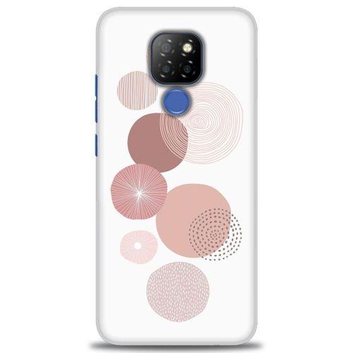 General Mobile GM 20 Kılıf HD Baskılı Kılıf - Mürdüm Daireler + Tam Ekran Koruyucu