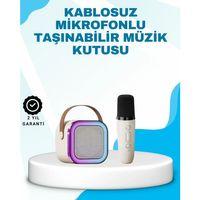 Karaoke Mikrofon Hoparlör Seti Bluetooth Kablosuz Taşınabilir