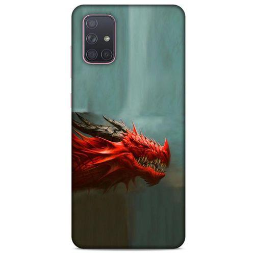 Samsung Galaxy A71 Kılıf Dragons (17) Tasarım Kılıf Siyah Boynuzlu Ejderha