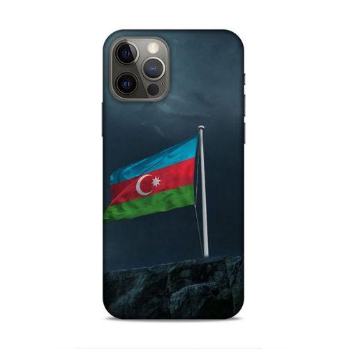 Apple iPhone 12 Pro Uyumlu Kılıf Azarbaijan (27) Tasarımlı Kılıf Mavi Beyaz