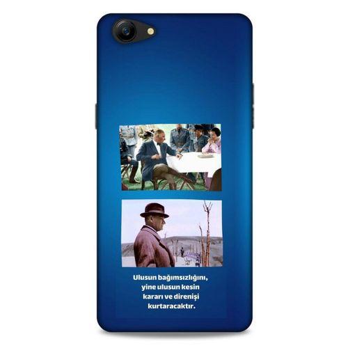 Oppo A79 Kılıf Atatürk (6) Silikon Kılıf Koyu Mavi