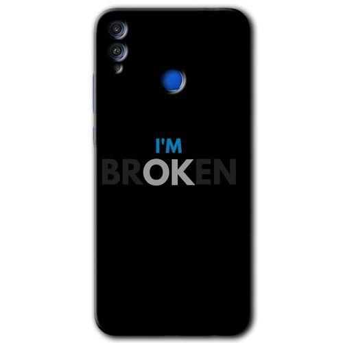 Honor 8x Kılıf HD Desen Baskılı Arka Kapak + Temperli Cam - Im Broken