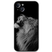 iPhone 14 Kılıf HD Desen Baskılı Arka Kapak - Temperli Cam - Lion