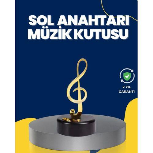 Altın Sol Anahtarı Müzik Kutusu Döner Mekanizmalı