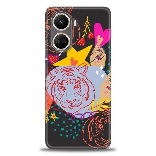 Tecno Camon 19 Pro Kılıf HD Baskılı Kılıf - Kaplan + Tam Ekran Koruyucu