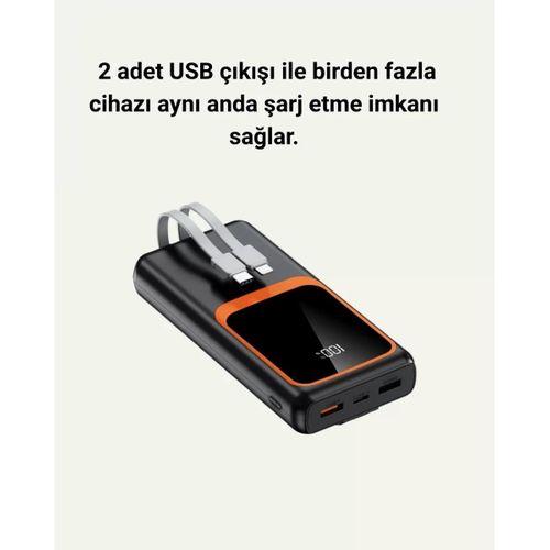 Dijital Ekranlı 20.000 Mah Powerbank | 22.5w Hızlı Şarj + Çoklu Bağlantı Seçeneği