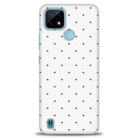 Realme C21 Kılıf HD Baskılı Kılıf - Minik Siyah Kalp + Tam Ekran Koruyucu