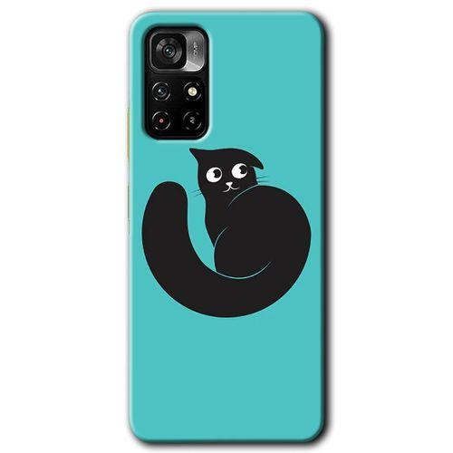 Xiaomi Redmi Note 11T Kılıf HD Desen Baskılı Arka Kapak + Temperli Cam - Cat Vector