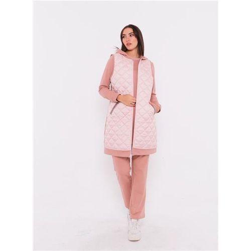 Minimal Kapitoneli Yelekli Spor Üçlü Takım - 70060.034 - Pudra