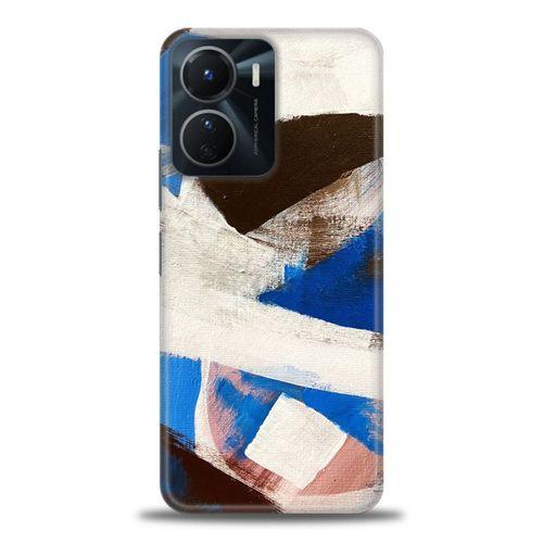 Vivo Y16 Kılıf HD Baskılı Kılıf - Siyah Mavi + Tam Ekran Koruyucu