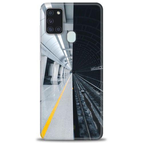Samsung Galaxy A21S Kılıf HD Baskılı Kılıf - Metro Station + Tam Ekran Koruyucu