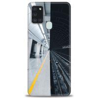 Samsung Galaxy A21S Kılıf HD Baskılı Kılıf - Metro Station + Tam Ekran Koruyucu