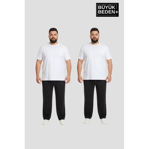 Erkek Büyük Beden Paça Reçme İnce Eşofman Altı 2’li Set – Rahat Kalıp SPR26BEA952+2