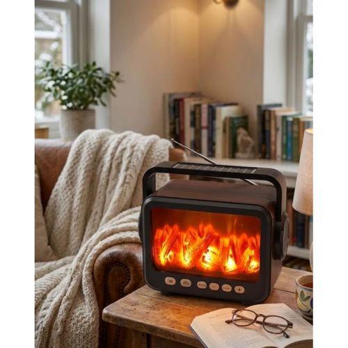 Taşınabilir Şömine Efektli Bluetooth Hoparlör Led Işıklı Radyo