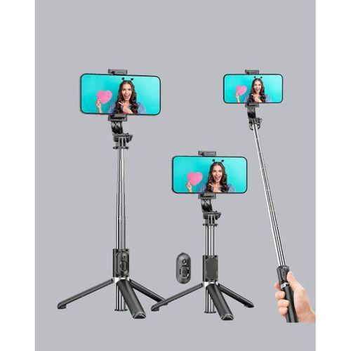 Bluetooth Selfie Çubuğu – 360° Dönebilen Başlık, Kablosuz Bağlantı