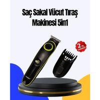 5 Başlıklı Çok Fonksiyonlu Saç Kesme Ve Sakal Düzeltme Makinesi Erkek Bakım Aleti