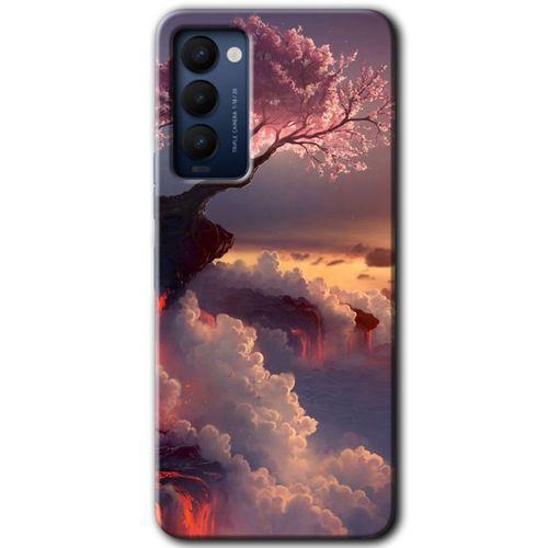 MRCİLETİSİM Tecno Camon 18P Kılıf HD Desen Baskılı Arka Kapak+Temperli Cam - Uçurumdaki Hayat