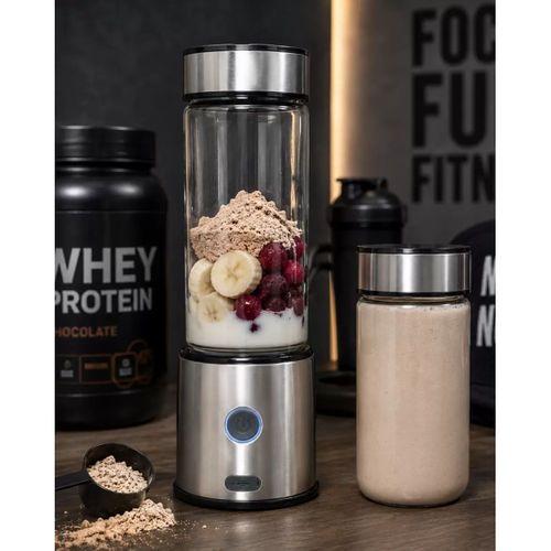 Çift Hazneli Cam Blender Usb Şarjlı Smoothie Ve Buz Kırıcı Blender