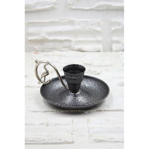 Metal Nostalji Mumluk & El Şamdanı Kendinden Iğneli Mum Hediyeli Gümüş Turna2623-5