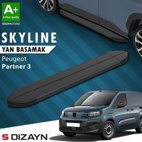 S-Dizayn Peugeot Partner 3 Kısa Şase Skyline Siyah Yan Basamak 203 Cm 2018 Üzeri A+ Kalite