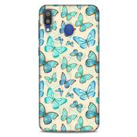 Samsung Galaxy M20 Kılıf Kelebek Etkisi (13) Silikon Kap Lacivert