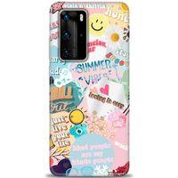 Huawei P40 Pro Kılıf HD Baskılı Kılıf - Honey + Tam Ekran Koruyucu