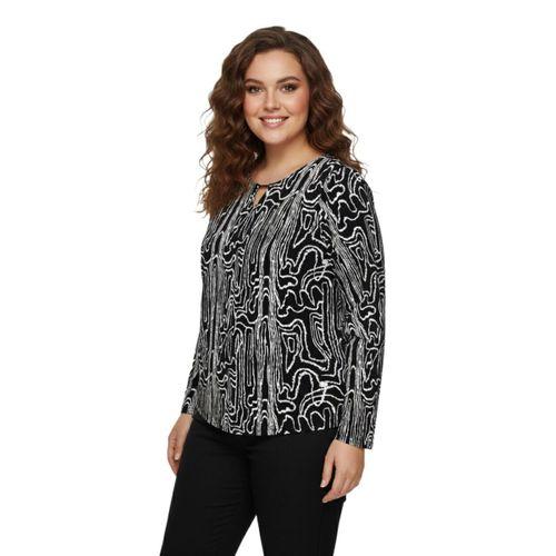 Kadın V Yaka Modelli Baskılı Bluz BGL-ST05105